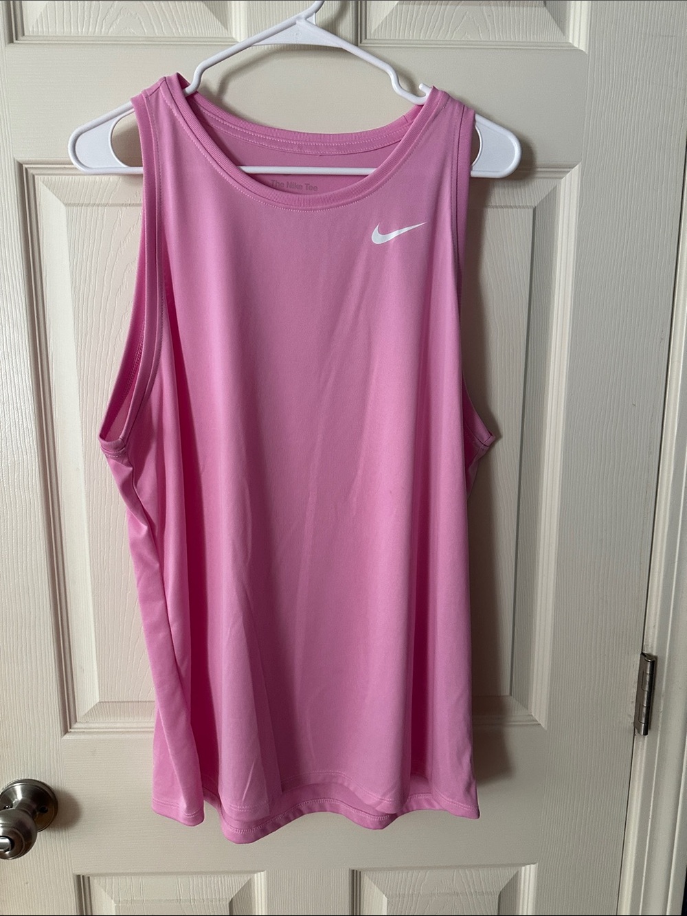 Nike Pink Women's Athletic dri-fit tank with White Swoosh